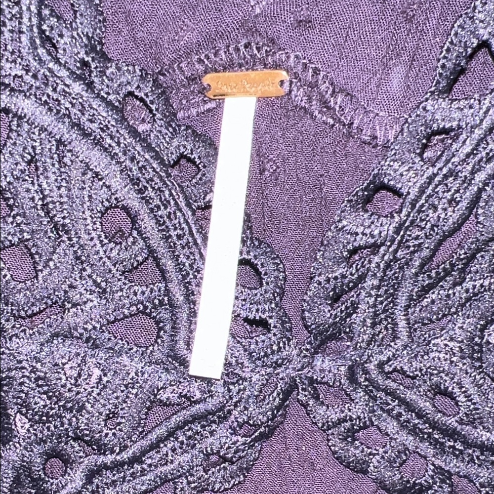 Free People Deep Purple Lace Blouse - Picture 3 of 3